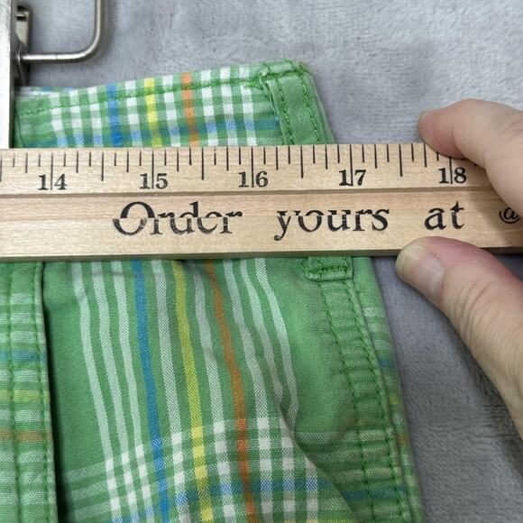 RVCA Cargo Shorts Mens 32 Green Plaid Cotton Pockets Skate Casual Summer Outdoor - Picture 10 of 14